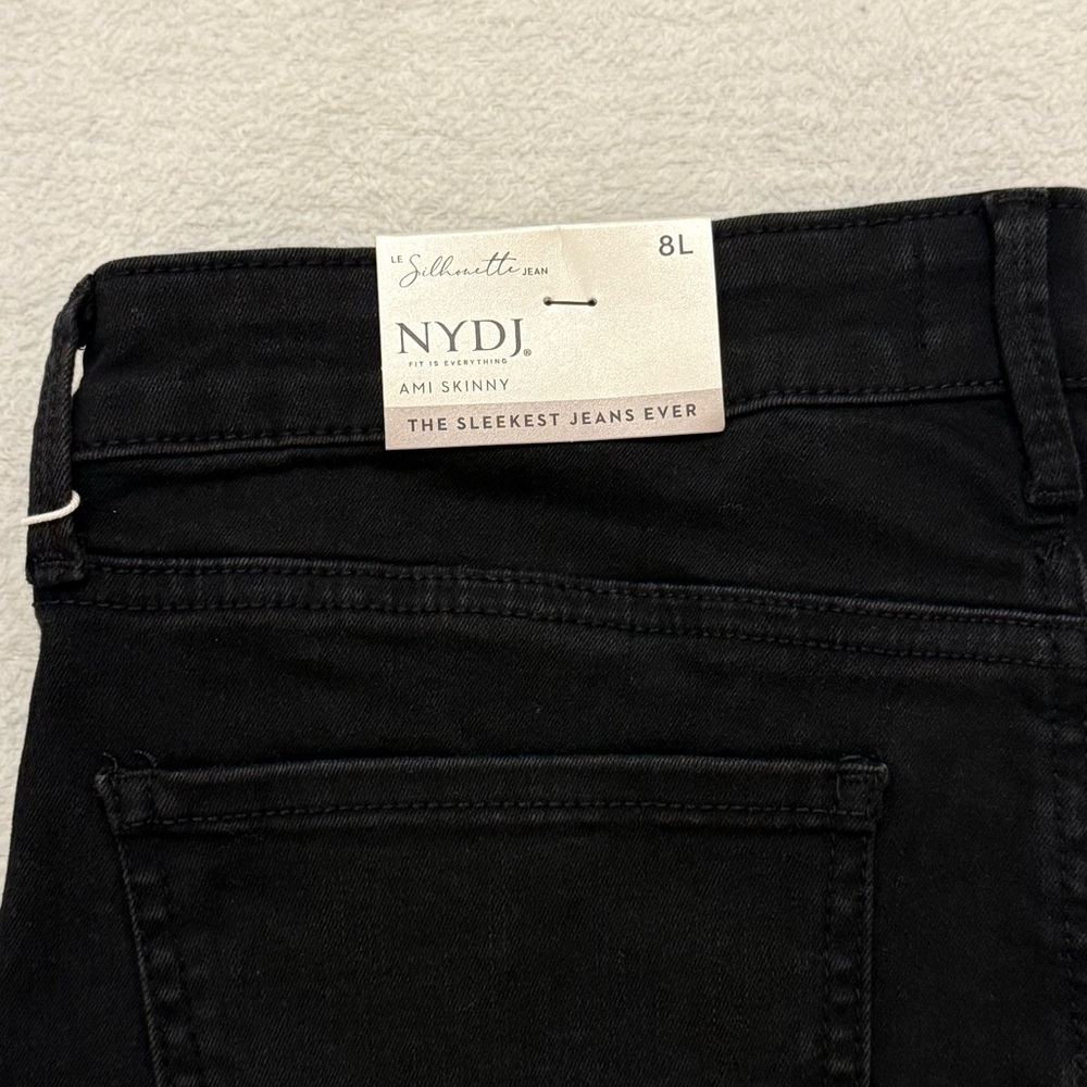 NYDJ Ami Skinny Jeans Black Size 8 Long High Rise Lift Tuck NWT Classic - Picture 5 of 8